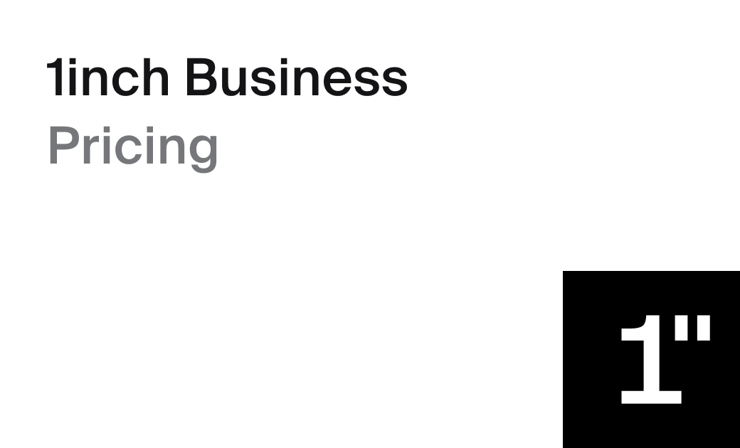 API Pricing: Plans, Rate Limits, & Features | 1inch Business